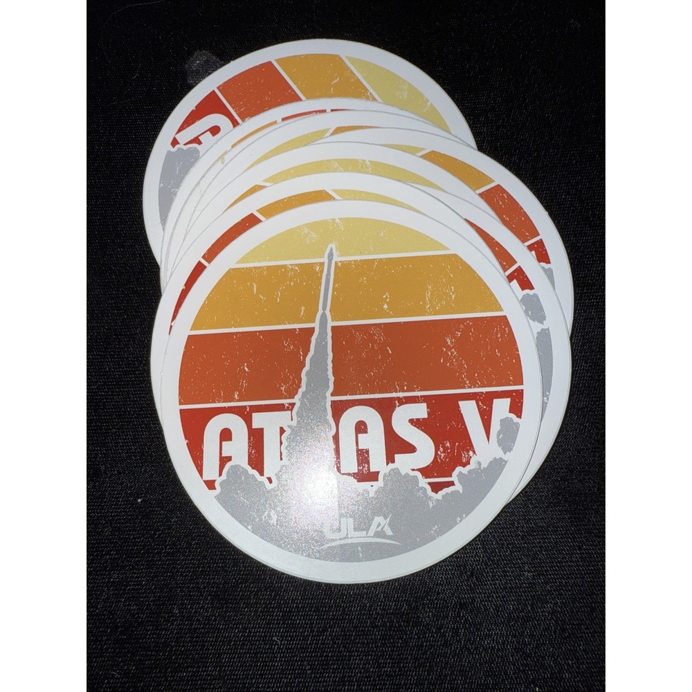 NEW! Lot of 6 ULA‎ Launch Stickers Decal 4" Dia Atlas V Mission Rocket 4168